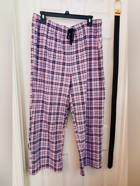 Pink & Navy Plaid Fleece pajama  - XL